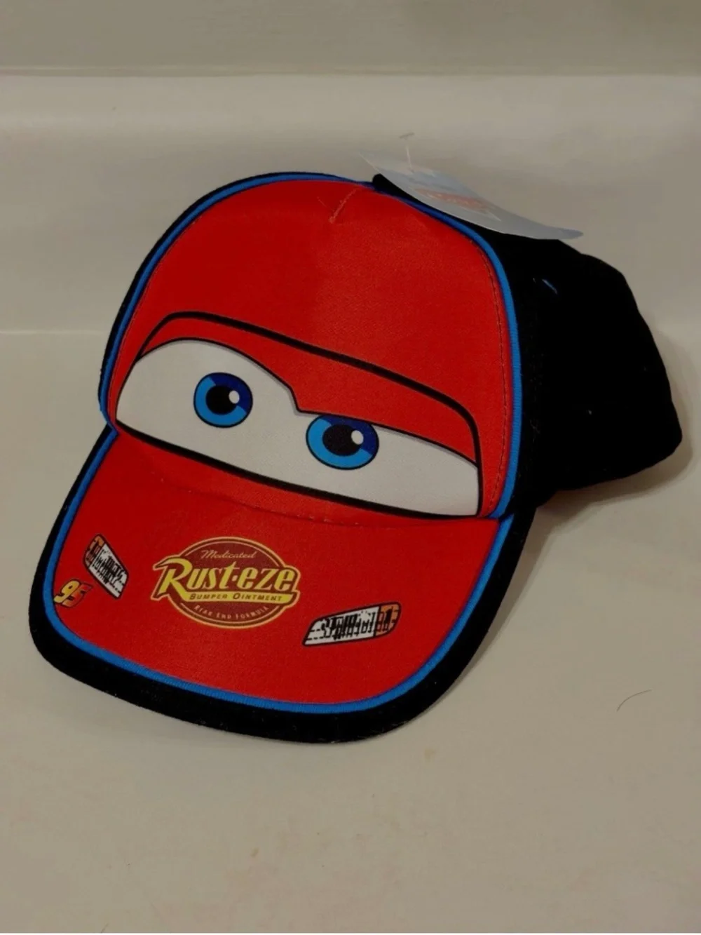 Disney Pixar Cars Kids Lighting McQueen Hat Red Black Adjustable Snap Back NEW